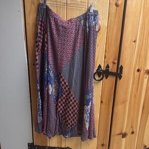 Coldwater Creek Multicolor Patchwork Maxi Skirt